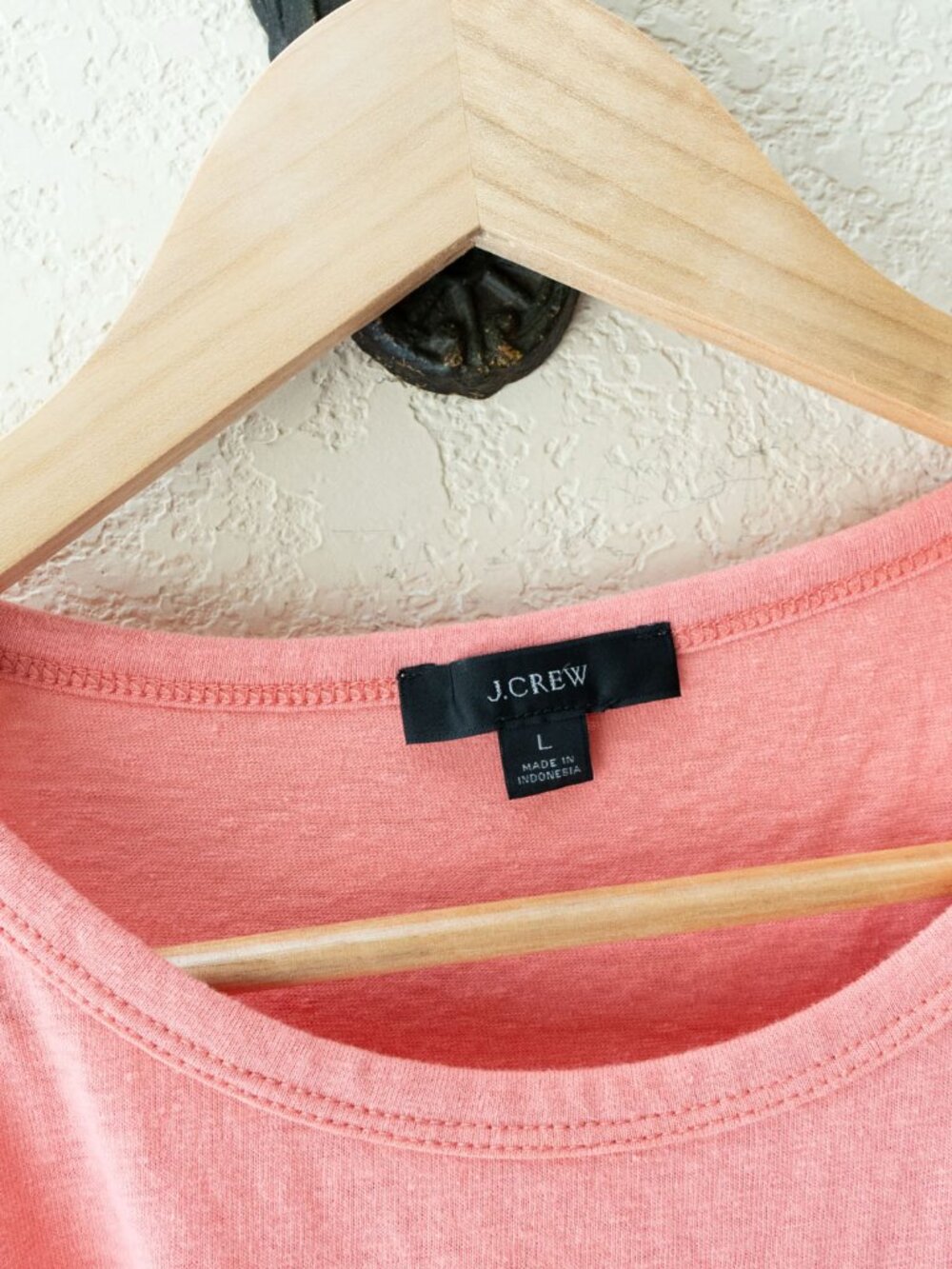 J Crew Womens L Coral Pink Twist Front Tank Top Slub Knit Sleeveless Relaxed - Picture 4 of 14